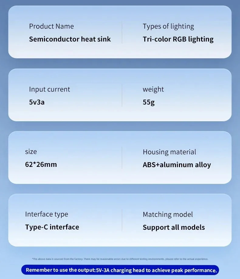 TL07 5V/3A Magnetic Phone Cooler for PUBG Mobile - Semiconductor Freeze Cooling Fan with Digital Temperature Display - Back Clip
