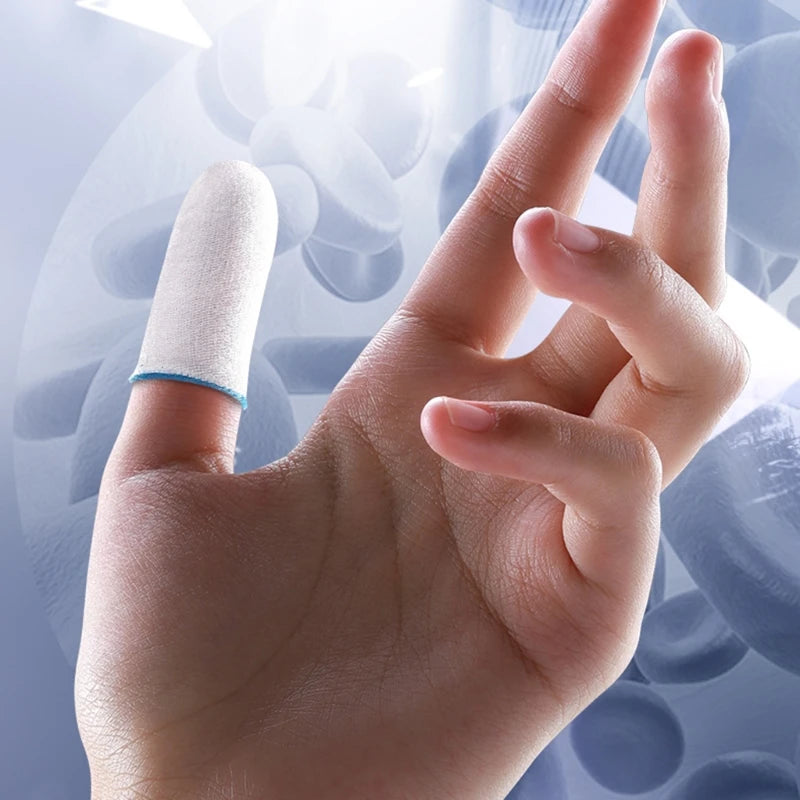 2Pcs Breathable Gaming Finger Sleeves Game Gloves Anti-Sweat Thumb Finger Cots Fingertip Cover for Mobile Games