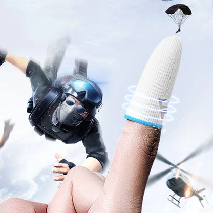 2Pcs Breathable Gaming Finger Sleeves Game Gloves Anti-Sweat Thumb Finger Cots Fingertip Cover for Mobile Games