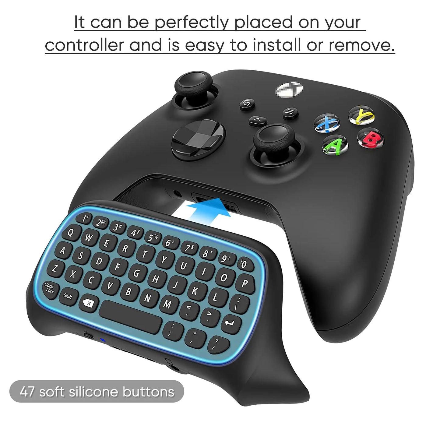 Controller Keyboard for Xbox Series X/S/One/One S Wireless Chatpad Gaming Keypad with USB Receiver With 3.5mm Audio Jack