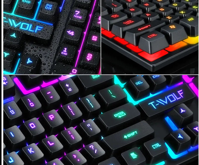 Spanish keyboard  illuminated Gaming  pc keyboards computer Gamer usb with ñ led clavier wired luminous by cable teclado español
