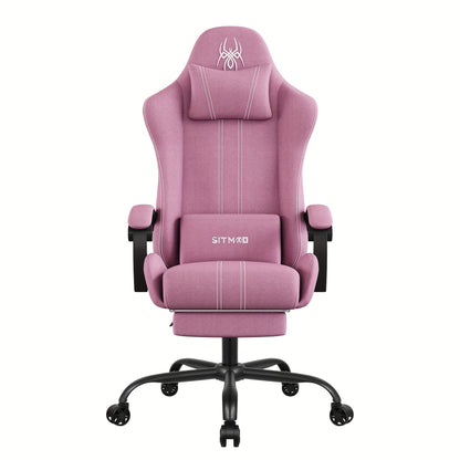 Gaming Chair With Breathable Fabric, Comfortable Office Chair Game Chair With Headrest And Lumbar Support, Ergonomic Video Game Chairs For Adults, 360°-Swivel Seat