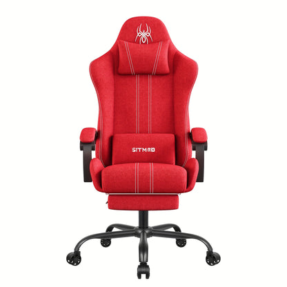 Gaming Chair With Breathable Fabric, Comfortable Office Chair Game Chair With Headrest And Lumbar Support, Ergonomic Video Game Chairs For Adults, 360°-Swivel Seat